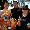 The big winners in the Central Valley Pizza Festival's "pizza-eating" contest Saturday afternoon in Lemoore's Downtown Park. A team calling itself the Empire Car Club won the event.